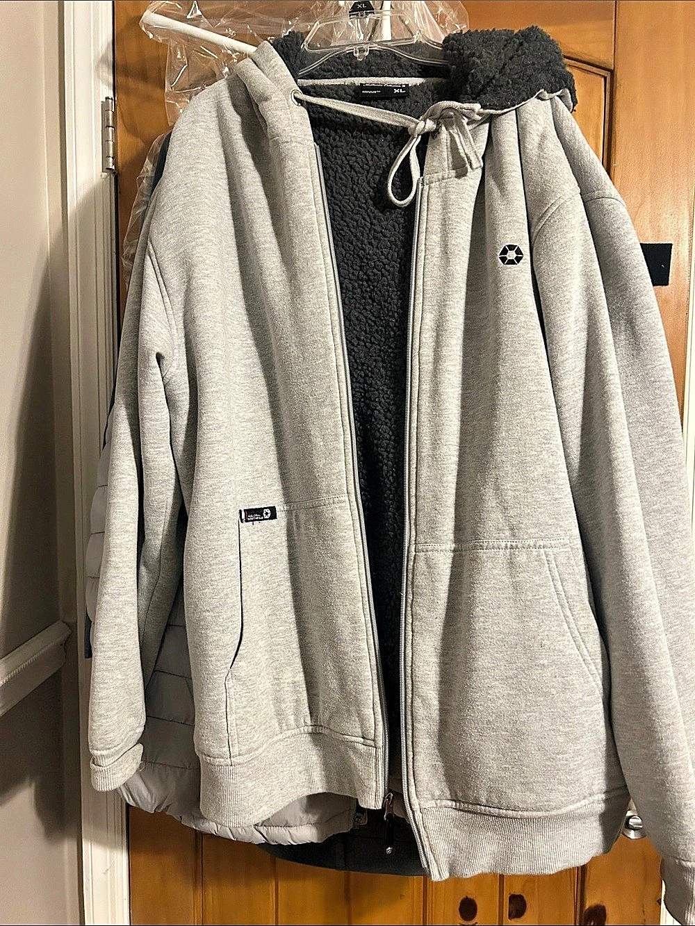 South Pole Sherpa-Lined Full-Zip Jacket Gray XL Like New